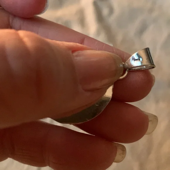 Green Chrysoprase. 925 Sterling silver overlay. - Picture 4 of 4